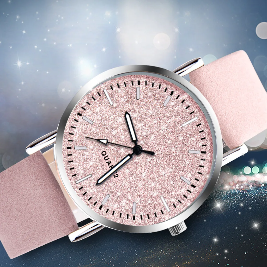 

DUOBLA women watches Brand luxury Leather waterproof Quartz women watch black rose pink crystal Round dial reloj mujer 8z