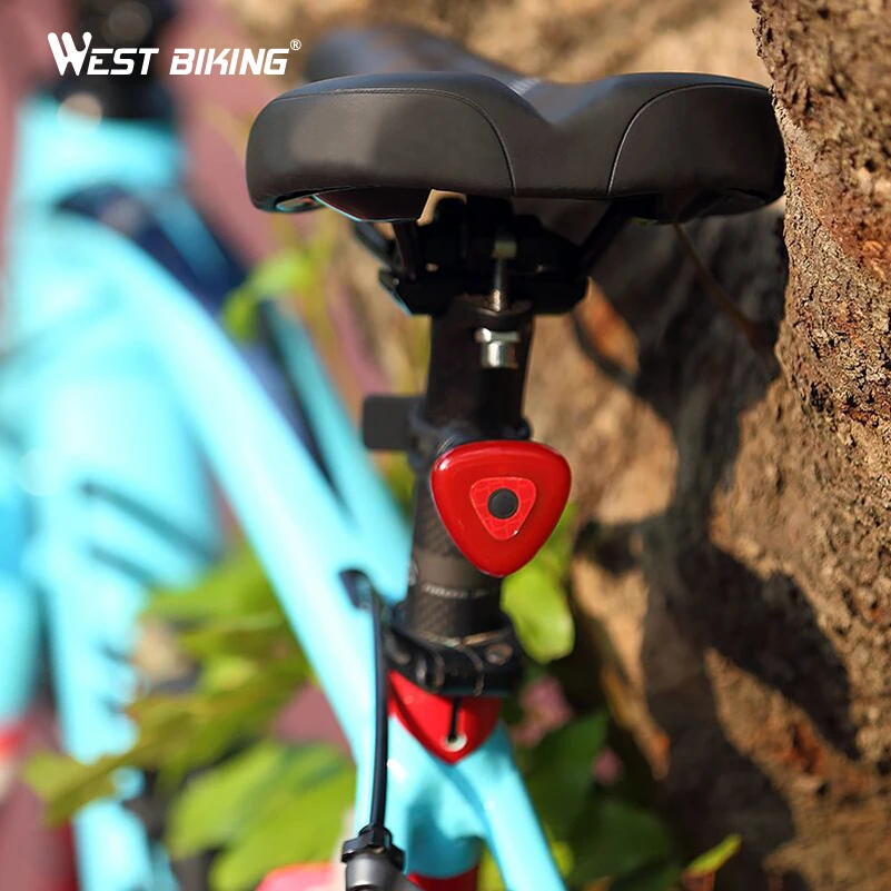 

WEST BIKING Bike Rear Light Flashlight Mountain Road Bicycle Tail Light Auto Start/Stop Brake Sensing LED Cycling Lamp Taillight