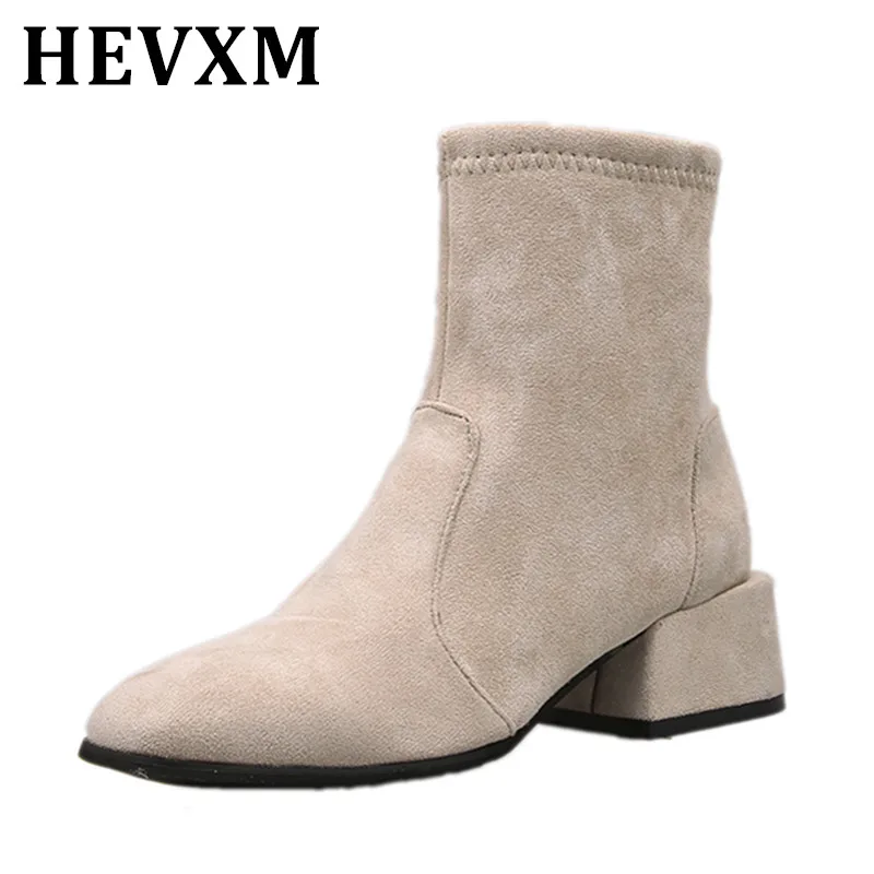 HEVXM/Новая женская обувь на высоком каблуке до середины щиколотки нескользящей