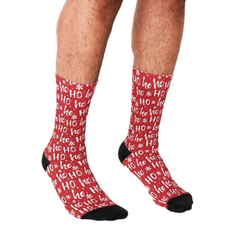 

Забавные мужские носки 2021, счастливые носки с рождественским Текстурным принтом в стиле хип-хоп для мужчин, милые сумасшедшие носки для мал...