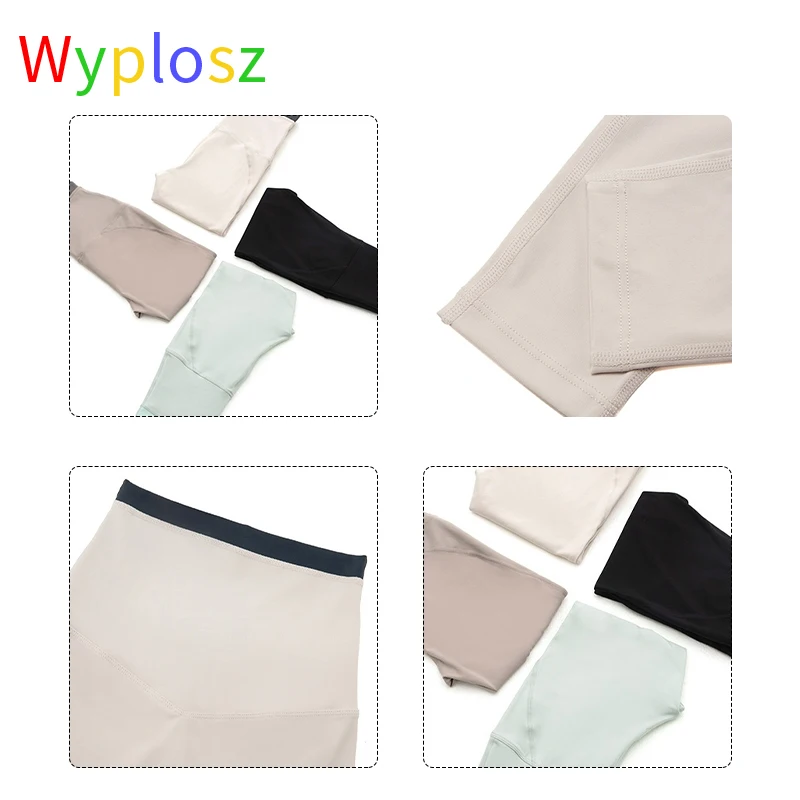 Wyplosz High Waist Women Sports Pants Anti-curling Stitching Front Waist Tights Fitness Yoga Leggings Athletic Gym Clothing
