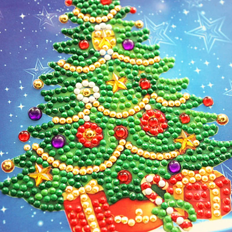 

A set of 5D DIY special drill diamond painting greeting card Christmas card postcard Christmas gifts for children Christmas 2020