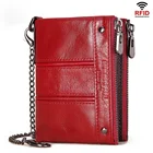 Модный женский кошелек 2021, роскошный брендовый маленький кошелек для монет из воловьей кожи, тонкие кошельки, портмоне с радиочастотной идентификацией, качественная женская сумка для денег