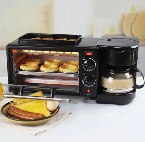

Multi-functional Fully automatic household coffee machine electrical bread breakfast machine 3 in 1 maker bake oven fried egg