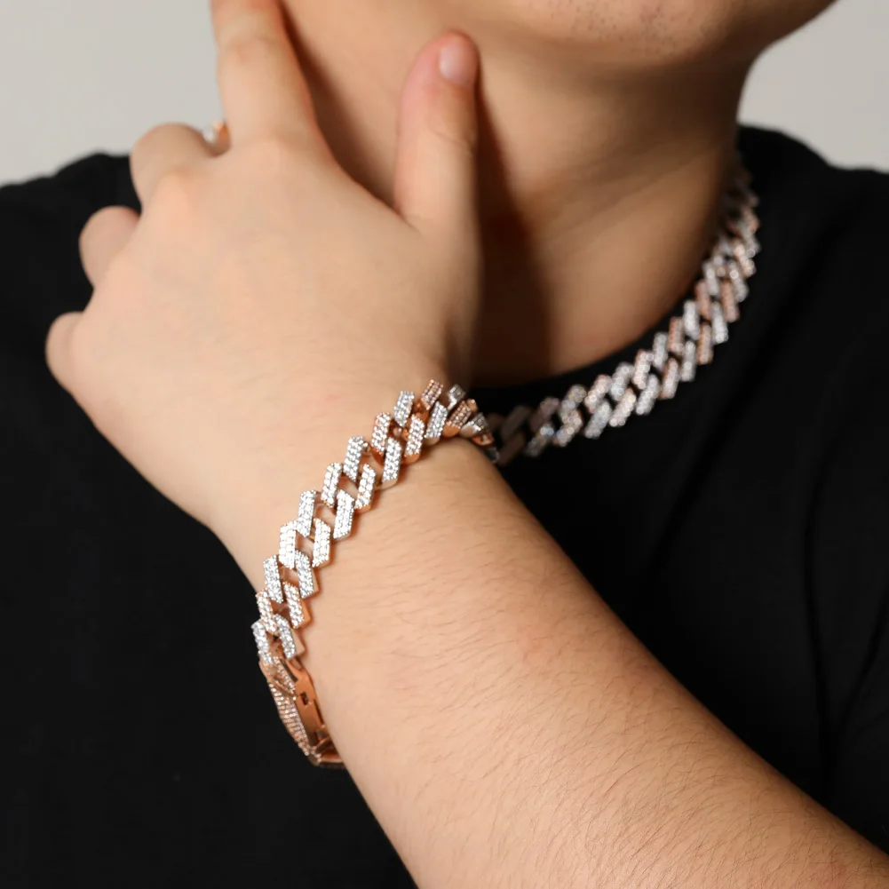 Цзинао 14 мм замок застежка кубинская ссылка 7-9 дюймов браслет Iced Out AAA кубический циркон Bling хип хоп мужские ювелирные изделия подарок