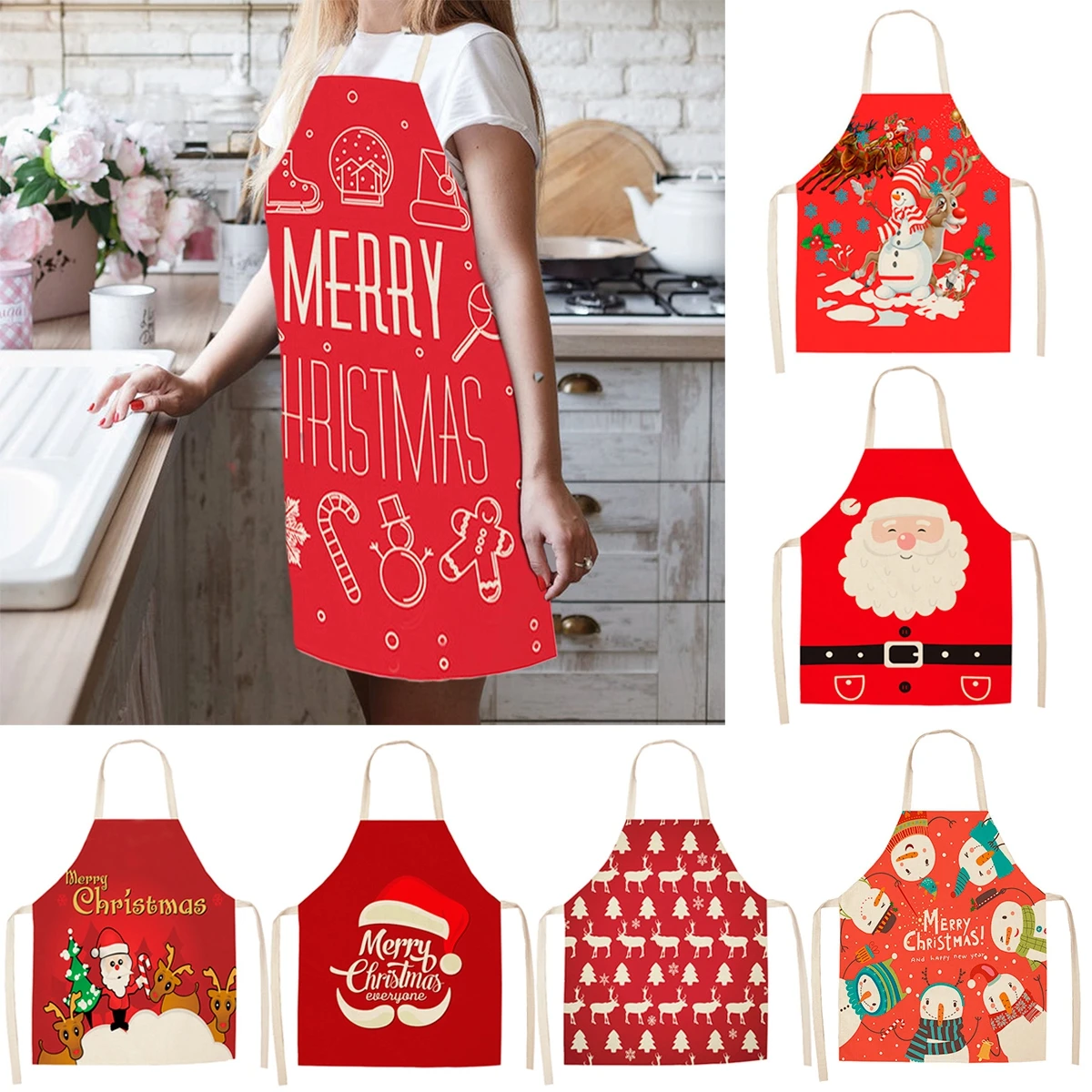QIFU Рождественские украшения для дома Navidad чехлы на стулья Санта Клаус Noel подарок на год