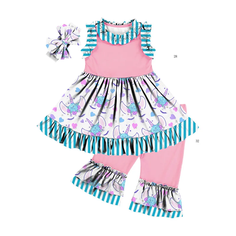 От 0 до 6 лет Детские Единорог складки 2 кружево низкая цена из бутика костюмы для