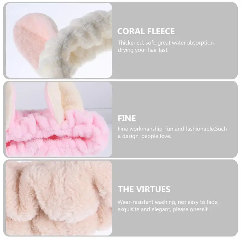 

4Pcs Cat Ears Hairbands Lovely Hair Bands Makeup Wrap Funny Party Headdress