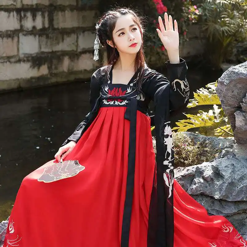 Традиционный китайский костюм народного танца женское платье ханьфу в старинном