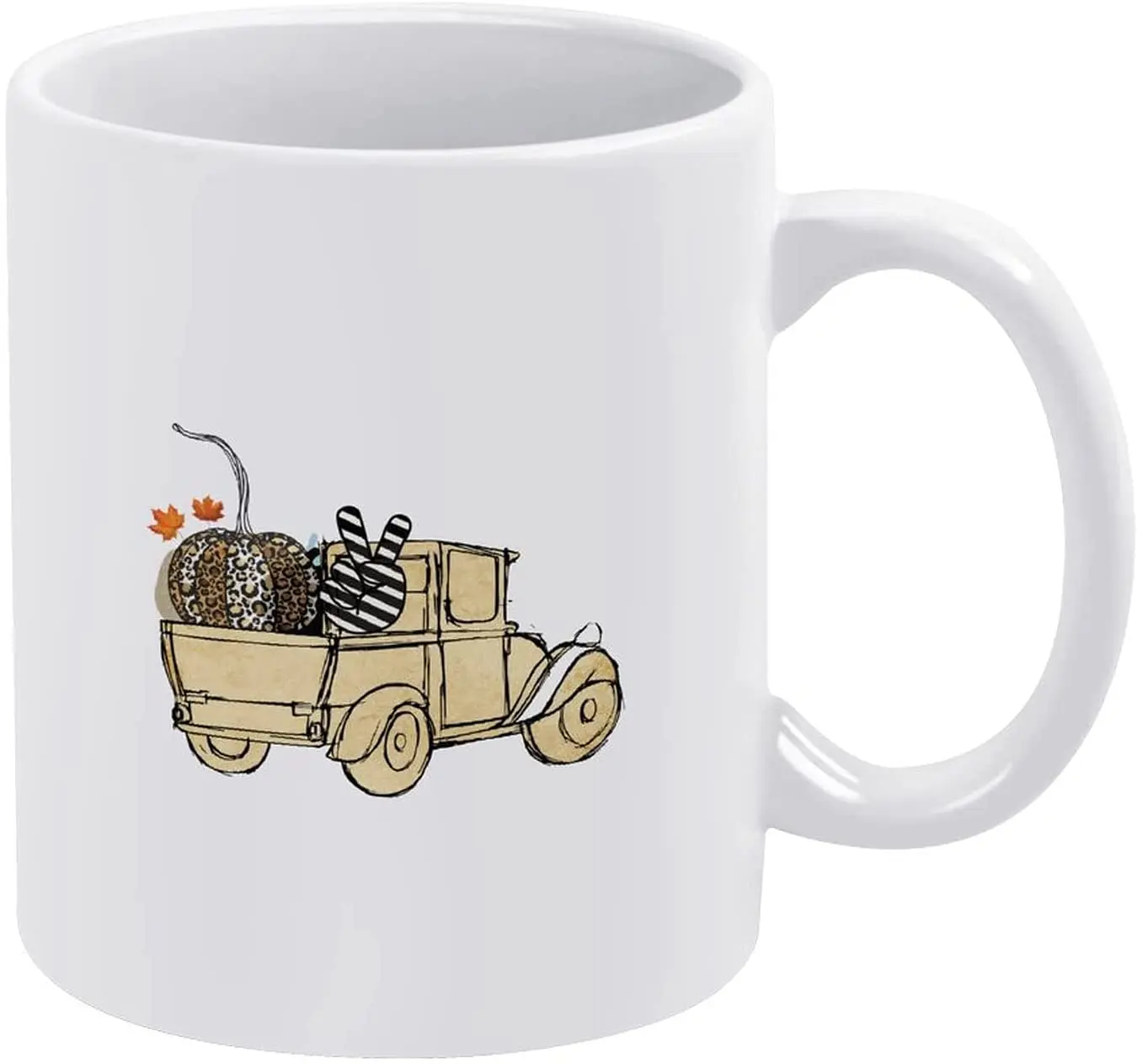 Забавная кружка кофейная с леопардовым принтом и тыквами осенне-осенняя