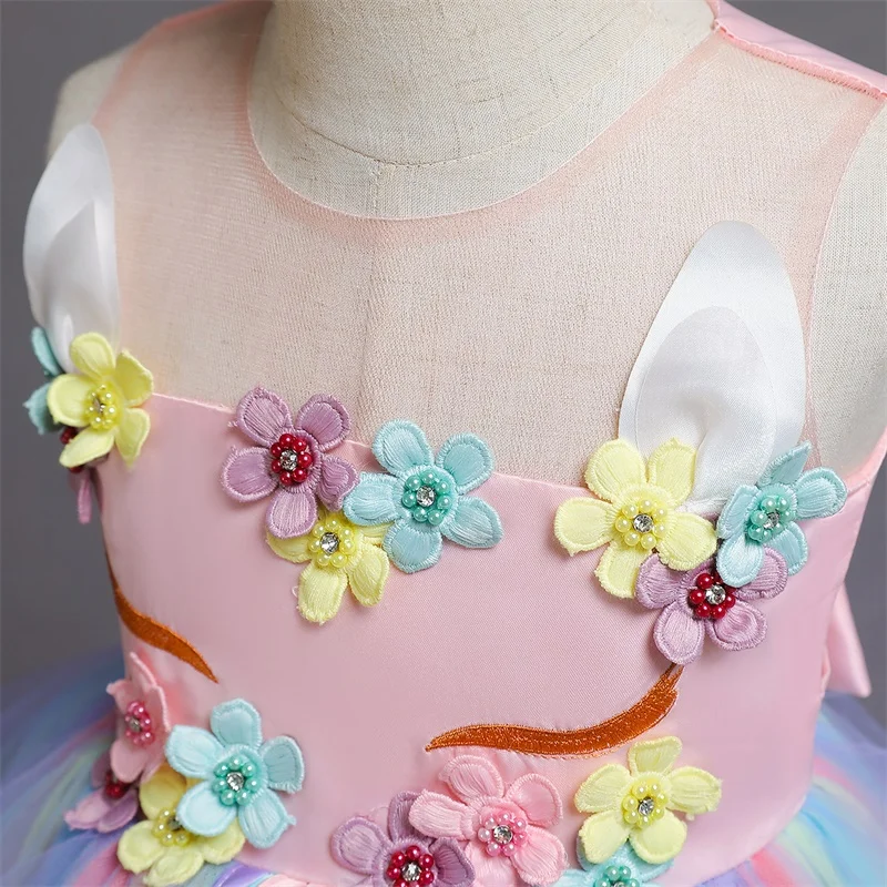 Элегантный Unicron свадебное платье вечернее детская одежда детские платья для