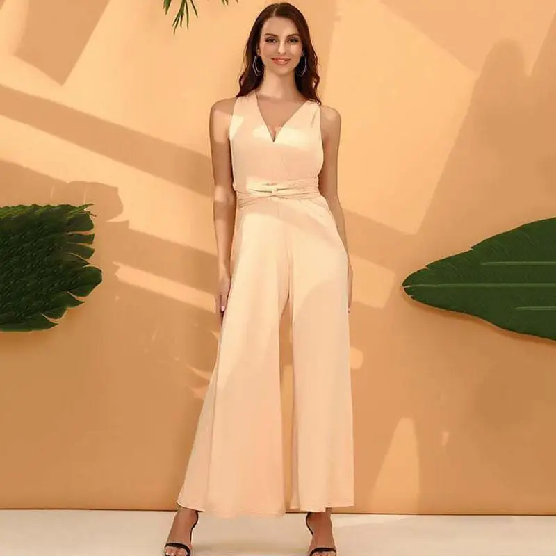 

2021 Summer Wide Leg Jumpsuit Women Elegant Overalls Romper Women Bandage Party Sexy One Piece Jumpsuit Overalls For Women