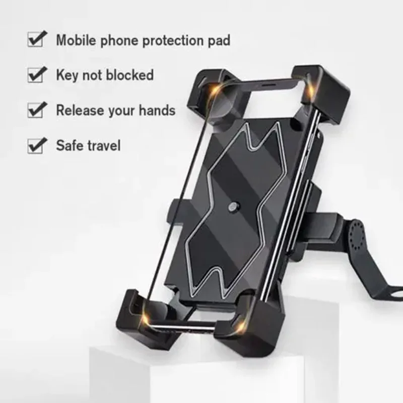 Bicycle Mobile Phone Holder Bracket Mountain Bike Riding Mobile Phone Navigation Stand for Handlebar/Rearview Mirror EM88