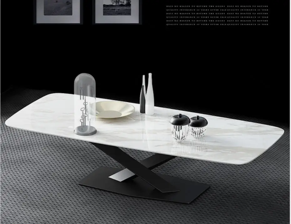 

Журнальный столик из нержавеющей стали с натуральным мрамором, домашняя мебель для гостиной, минималистичные современные прямоугольные ст...