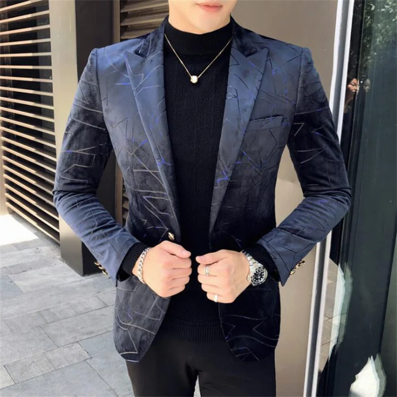 Large size blazers men's suit jackets British style European and American wedding suits for men blazer masculino slim fit cloth