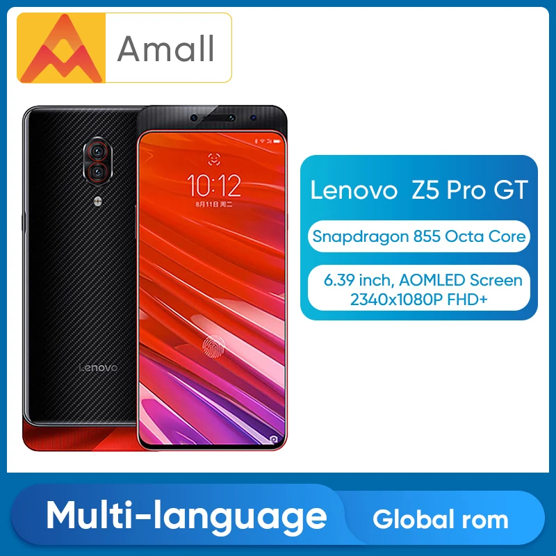 Lenovo Z5 Pro GT 855 Версия 8 Гб 128 ГБ 256 Гб Смартфон Snapdragon 855 Восьмиядерный 6,3" 24 МП Двойная фронтальная камера Встроенный NFC
