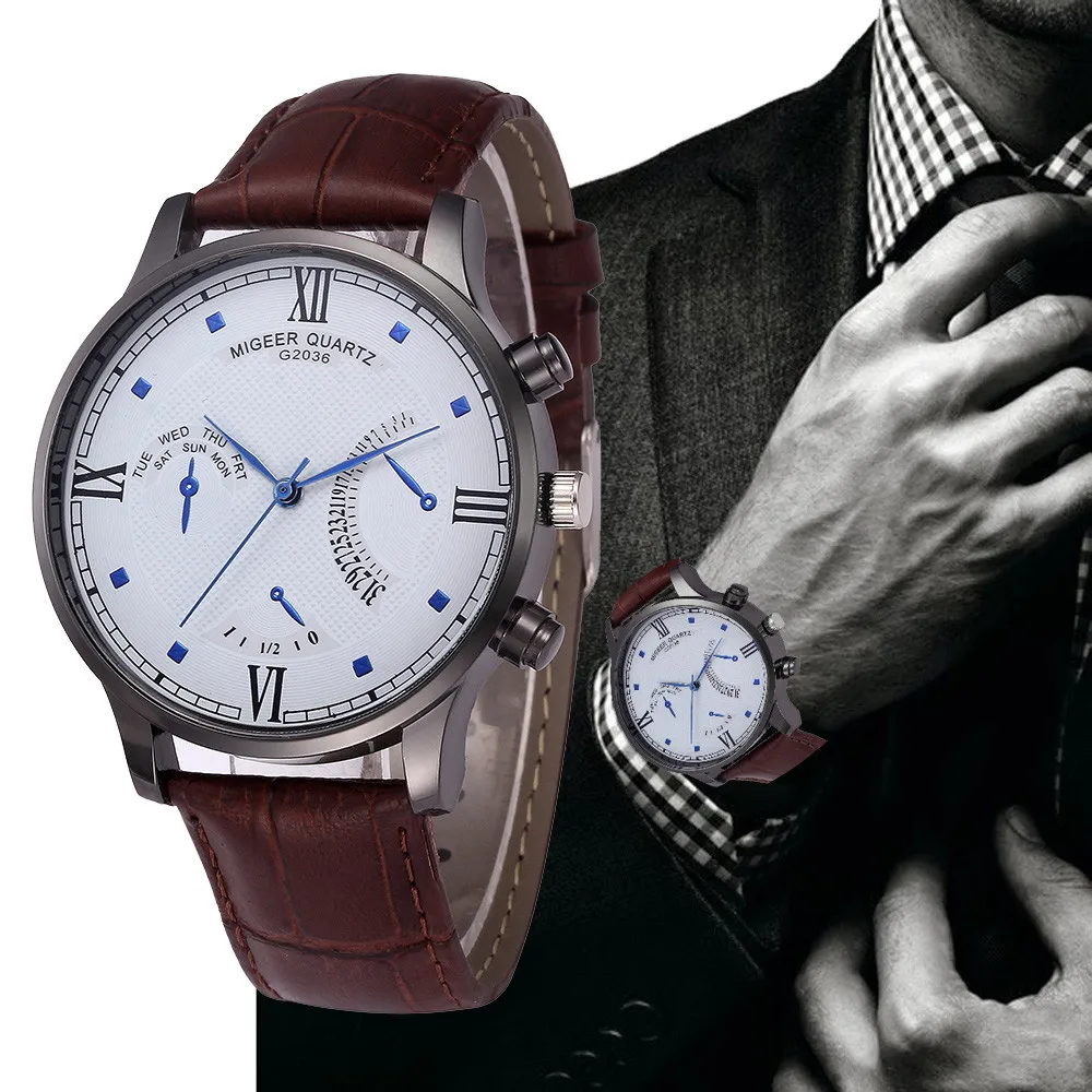 Часы Relojes Para Hombre мужские Модные с кристаллами кожаный ремешок спортивные