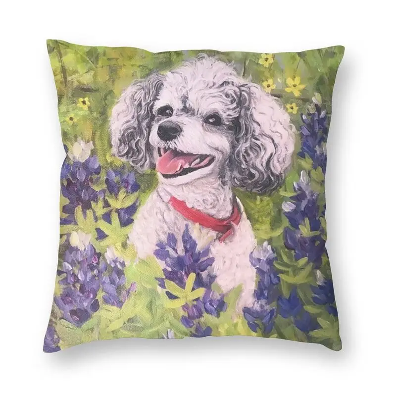 

Cool Poodle Dog Dolly Sittin Pretty Paintings Square Pillow Cover Home Decorative Animal Lover Cushion Cover For Living Room