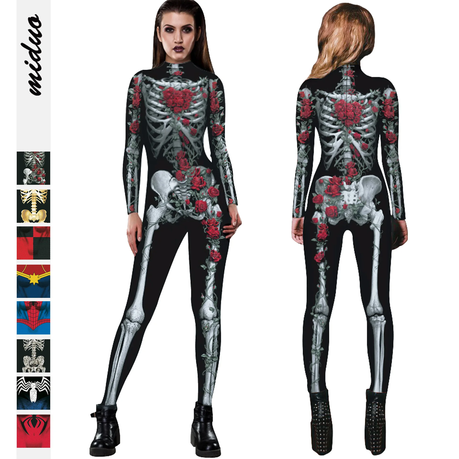 

2021 new 3d skull digital printing women's jumpsuit new product European and American fashion cosplay pants
