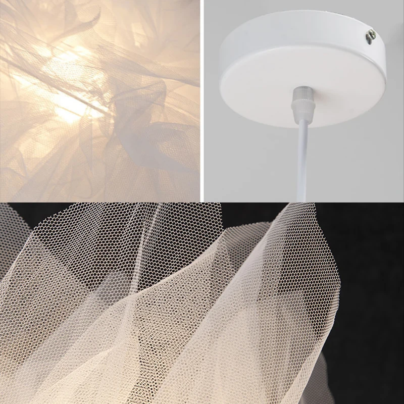 Люстра из органзы в стиле INS для спальни гостиной кабинета Скандинавская