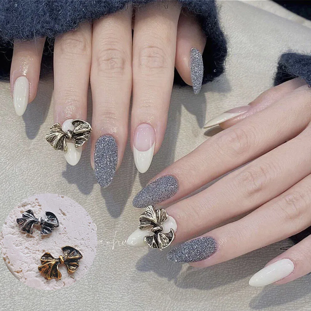 

100Pcs Retro Charm Manicure Accessories Bow Nail Art Decorations 3D Bowknot Nail Art Jewelry DIY Nail Art Jewelry