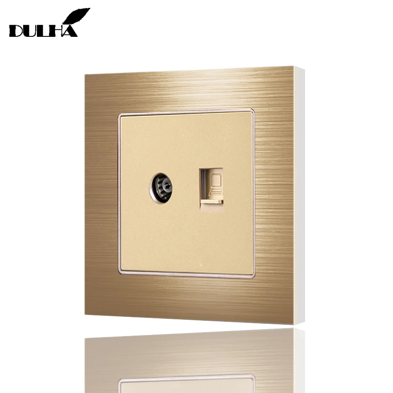 

Luxury Computer Ethernet & Television Wall Socket Electric RJ45 Data Internet Network Jack TV Aerial Socket Coaxial Outlet Plug