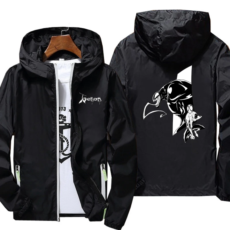 Водонепроницаемая спортивная куртка с капюшоном принтом | Мужская одежда