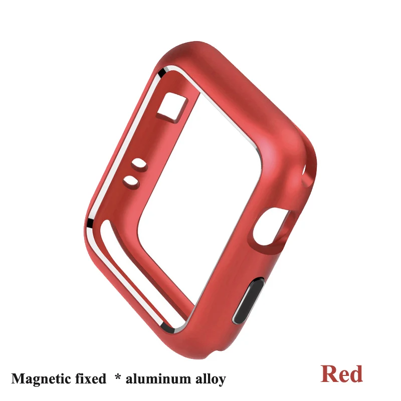 red Металлические часы чехол для apple watch 38/40 мм 42 44 мм Защитная крышка бампера отделка Алюминий сплав Frame watch series 5/4/3/2/1 - Цвет: red