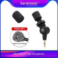 saramonic mini trs 3 5mm condenser wireless microphone video mic for camera camcorder audio mixer handy recorderosmo pocket