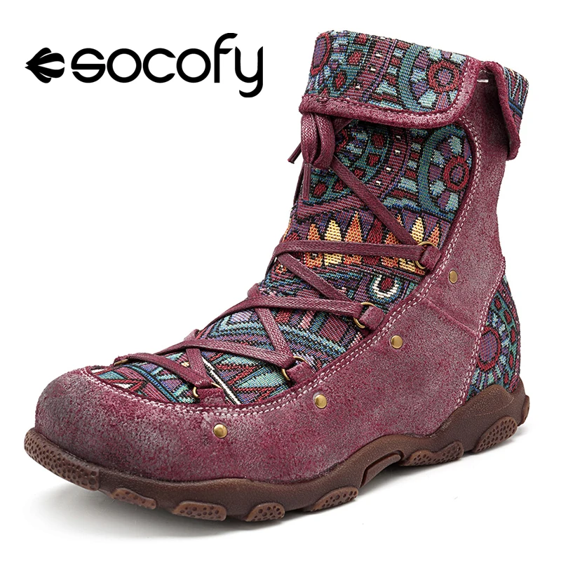 

YJP Bohemian Vintage Style Motorcycle Boots Women Spring Autumn Socofy Genuine Leather Ankle Boots Ladies Shoes Woman Booties