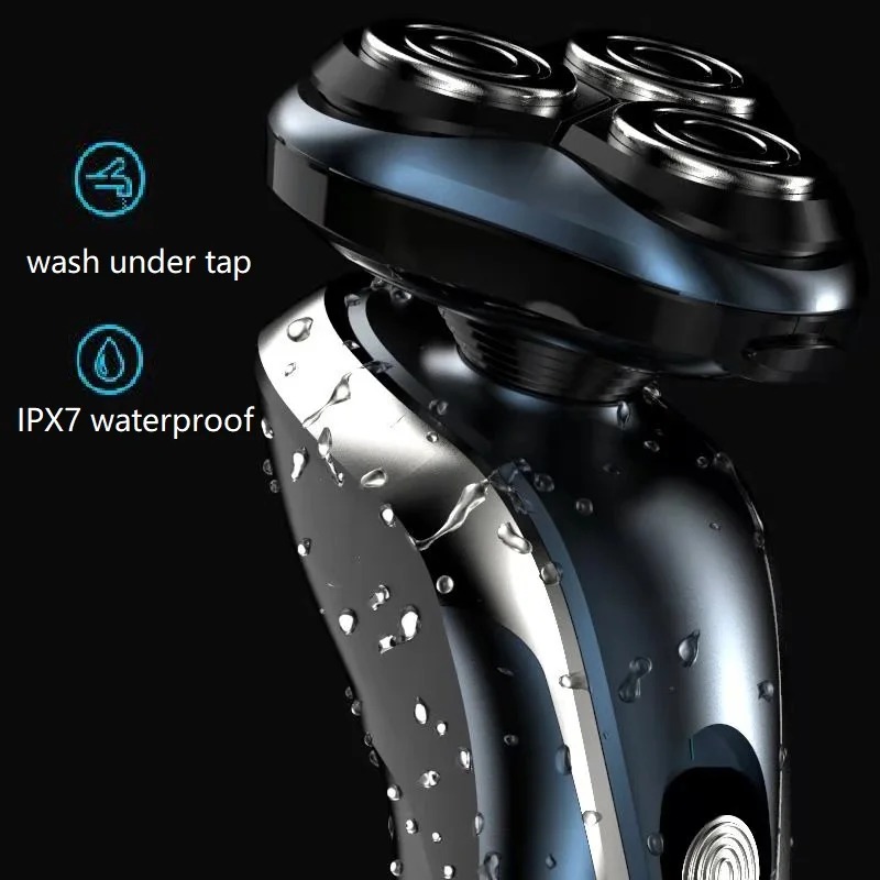 

USB Easy Rechargeable Electric Shaver 3D Triple Floating Blade Heads Shaving Razors Face Care Men Beard Trimmer Machine Washable
