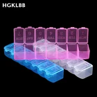 HGKLBB пластиковая прямоугольная коробка для хранения на 7 ячеек, прозрачный инструмент, картонная коробочка для колец и украшений бусин, чехол, органайзер для рукоделия