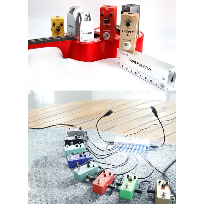 

CUVAVE Power Supply for Electric Guitar Effect Pedal 9 Isolated DC Output for 9V/12V with LED Light