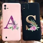 Мягкий силиконовый чехол для OPPO Realme C11 2021, задняя крышка, Модный чехол для телефона с цветочными буквами для Realme C11 C 11, чехол RMX2185, бампер