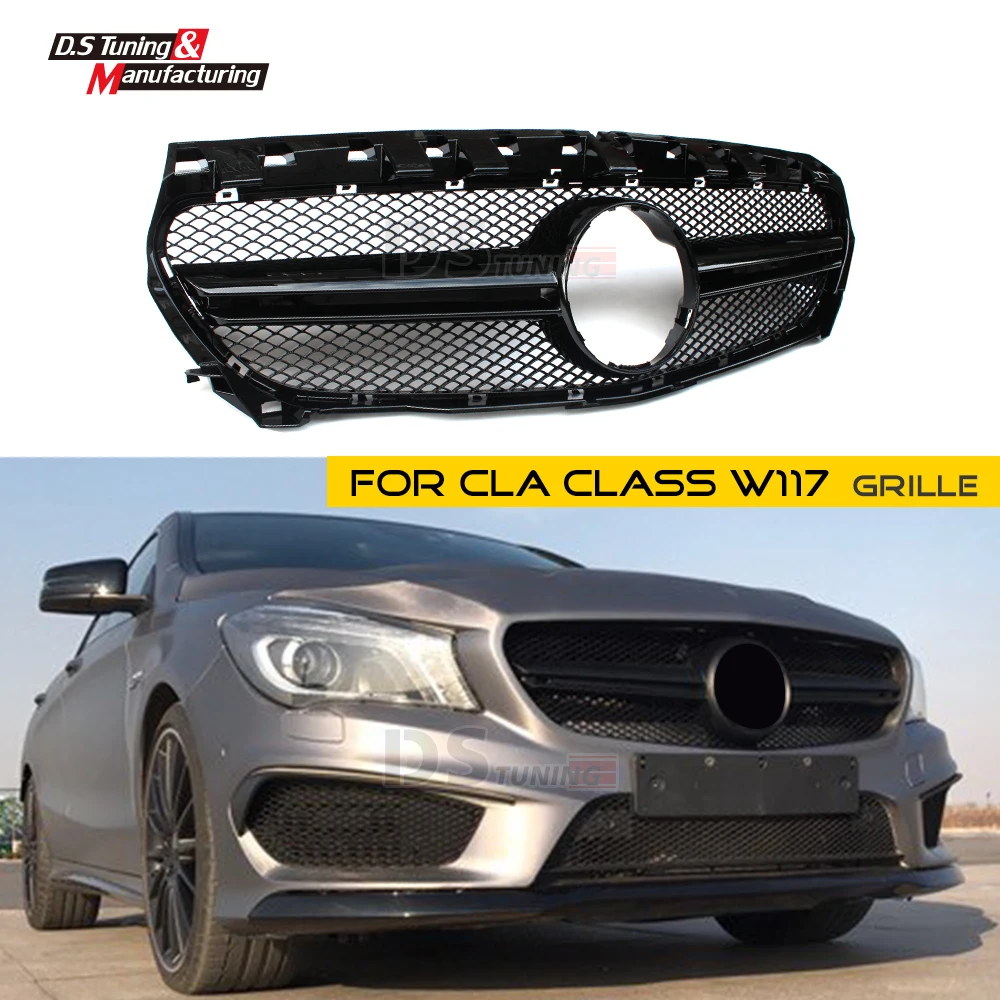 W117 решетка радиатора для Mercedes CLA Kindey Grill ABS Материал серебристый/черный цвет 2014