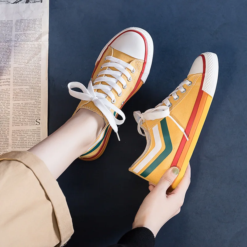 

Кеды женские с вулканизированной подошвой, холщовые кроссовки, на шнуровке, дышащие, Повседневная прогулочная обувь, 2021