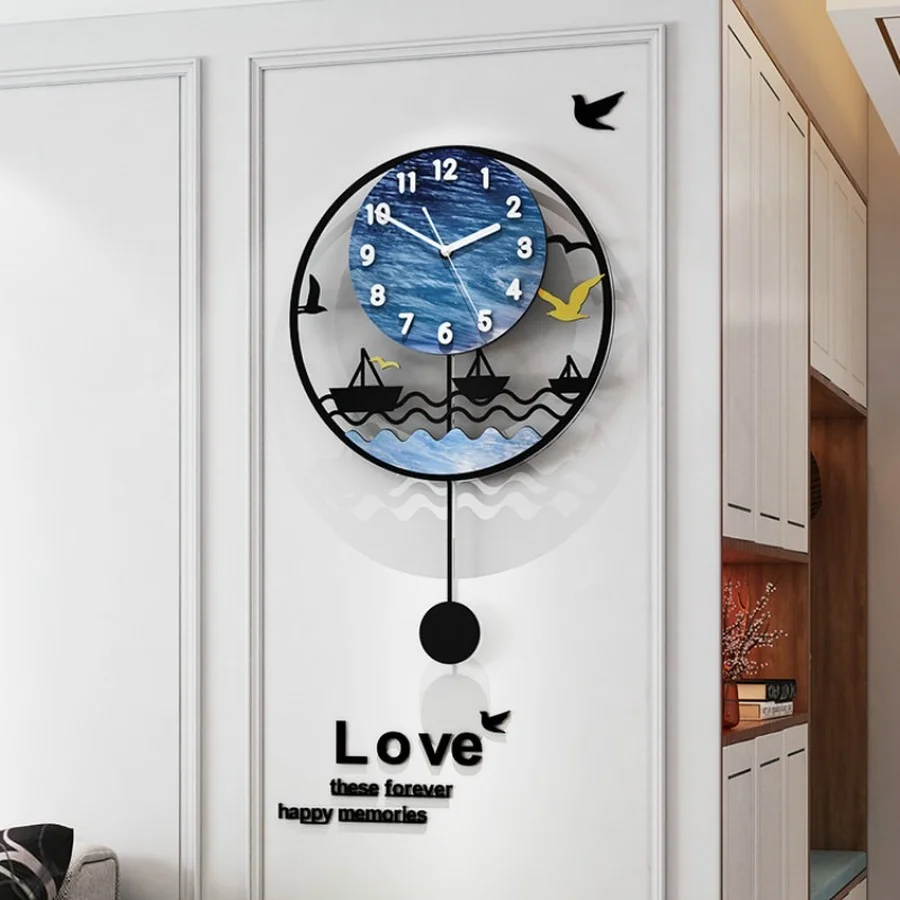 

Nordic Art Wall Clock Modern Design Pendulum Large Luxury Silent Living Room Creative Wall Clock Personality Home Decor DL60WC