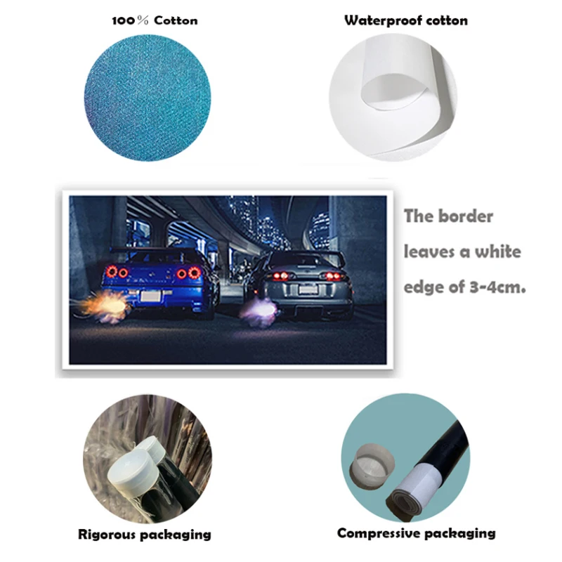 

Posters and Prints Ford Mustang Super Racing Sport Car Retro Gift Art Poster Canvas Painting Home Decor