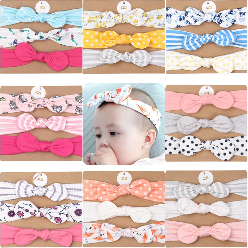 

3pcs/set Kawaii Hairband Cute Baby Headwear Infant Headband Set Baby Hair Band Bow Hair Accessories Gifts for Baby Y353