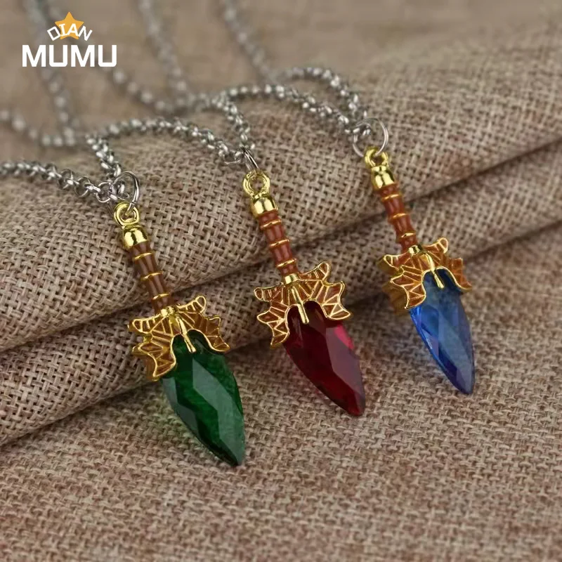 

Fashion Hot Game Dota 2 High Quality Link Chain Necklace Aghanim's Scepter crystal Necklace Pendant For Women Men Gifts