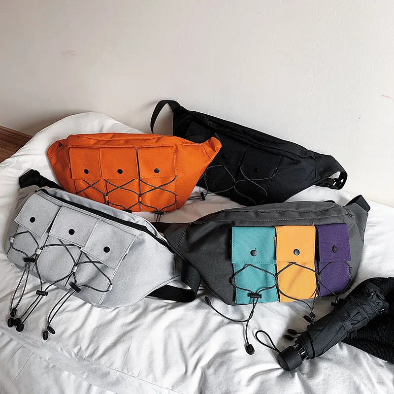

New Unisex Messenger Bag Cool Fashion Youth Male Female Shoulder Bag Trend Personality Student Street Pockets Hit Color Couple