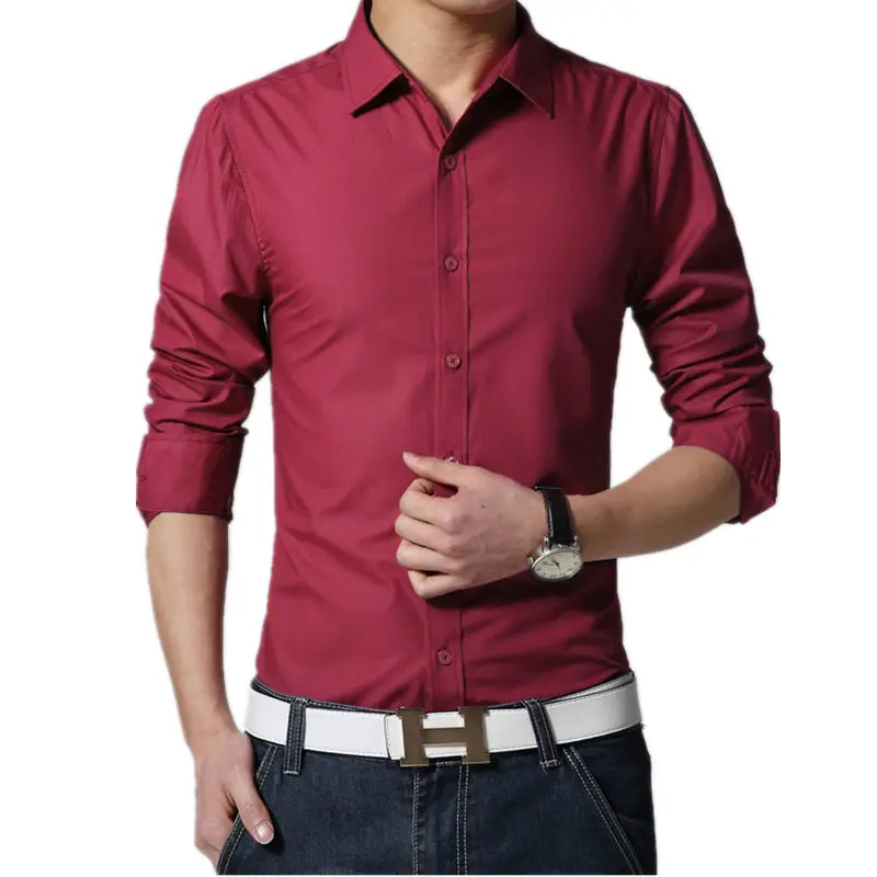 

Nice Pop Brand Mens Dress Shirt Casual Slim Fit Long Sleeve Formal Business Mens Shirts Camisa Social Work Office Wear