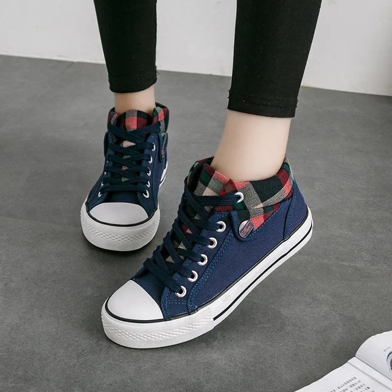 

Women Canvas Shoes Fashion Sneakers High-top Skateboarding Shoes Woman Casual Loafers Flats Classics Ladies Student Trainers