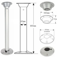 removable table leg pedestal system 685mmsilver for boat rv table top