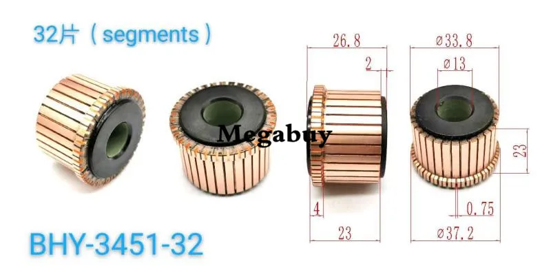 

13x33.8x26.8mm 32p Copper Bars Alternator Electric Motor Commutator Copper Commutator Armature Commutator