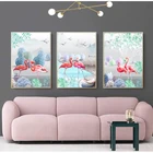 Yumeart лес Фламинго красочное дерево и зеленые растения художественные картины абстрактная гостиная спальня столовая наклейка