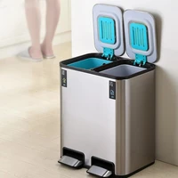 stainless steel trash can large luxury modern simply foot double trash bin living room cubo basura household products di50ljt