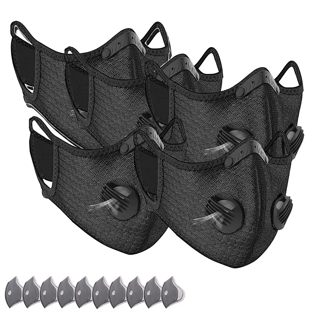 5 шт. многоразовый респиратор с активированным углем 10 фильтров|Защита экрана| |