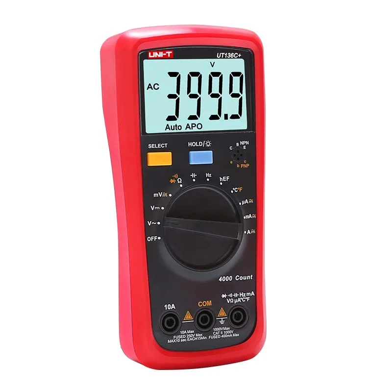 

2020 Details About UNI-T UT136B Digital Multimeter Auto Range Tester AC DC Voltage Current Ohm Diode Cap Hz Kinds Of Measurement