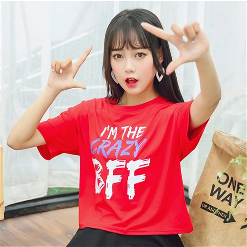 2019 модная летняя футболка женская простая с буквенным принтом коротким рукавом